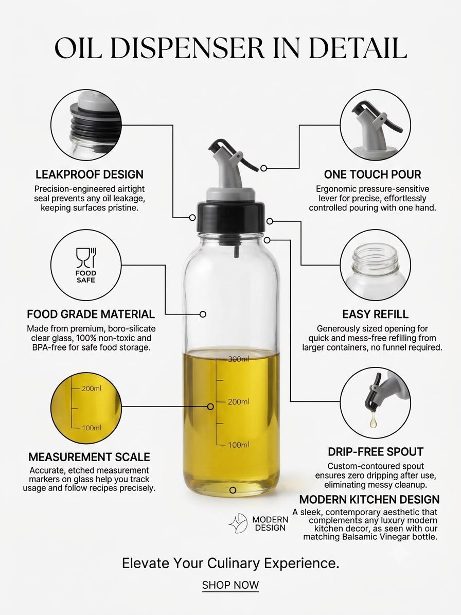Auto-Flip Leak-Proof Oil Dispenser Bottle, 500ml — additional product photo